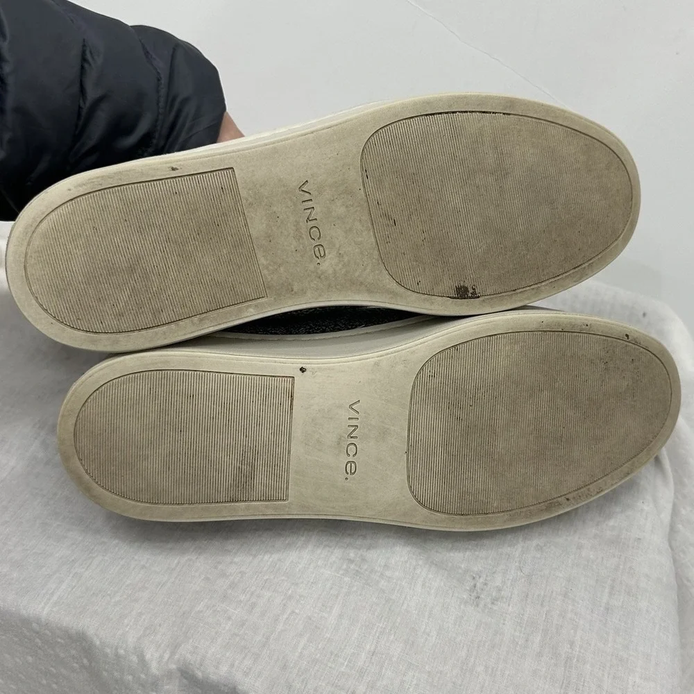 VINCE Walsh Knit Slip-on Sneakers Women's 8 M Gray White‎ Loafers Shoes Platform